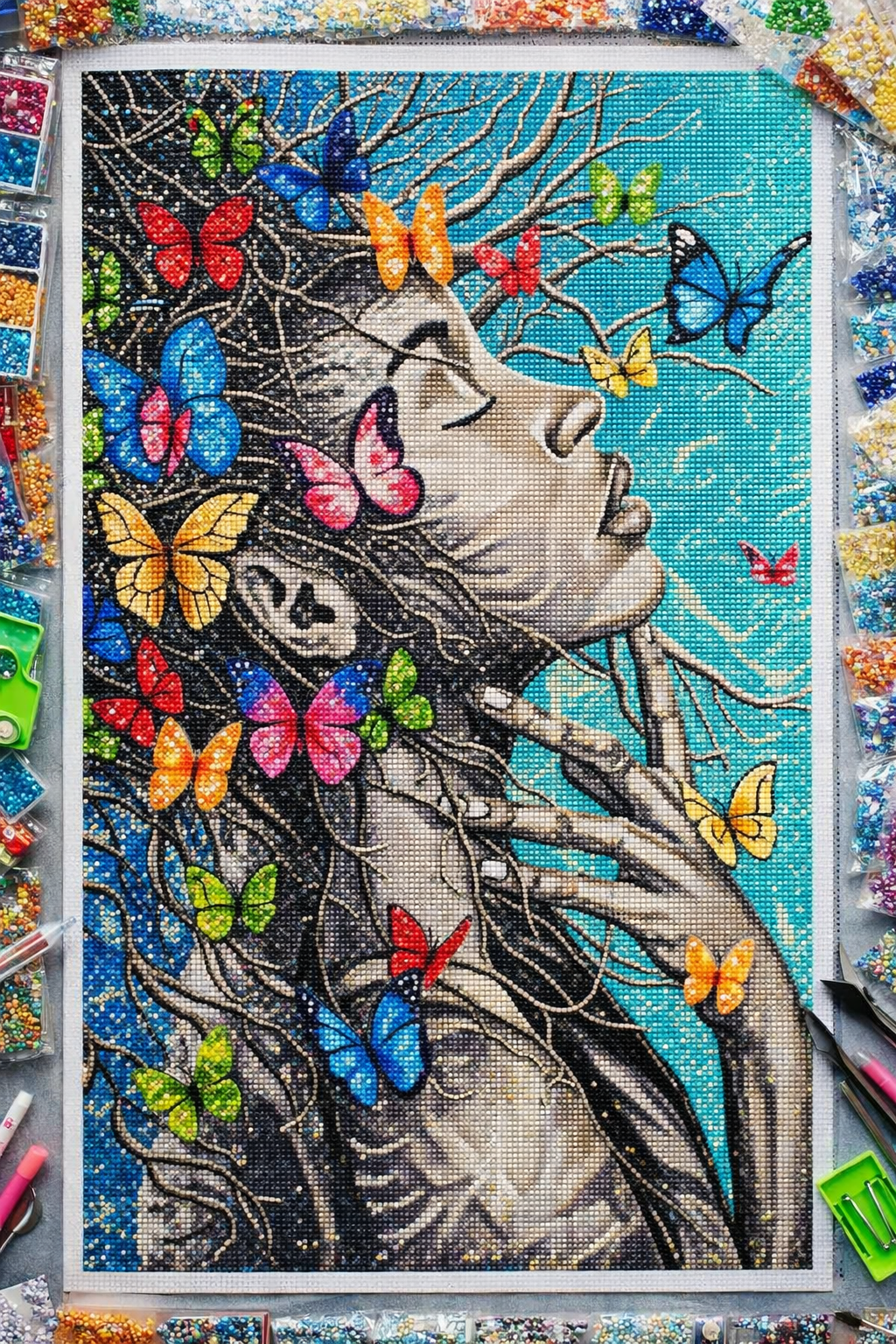 Kelebek Kadın 40x50 cm