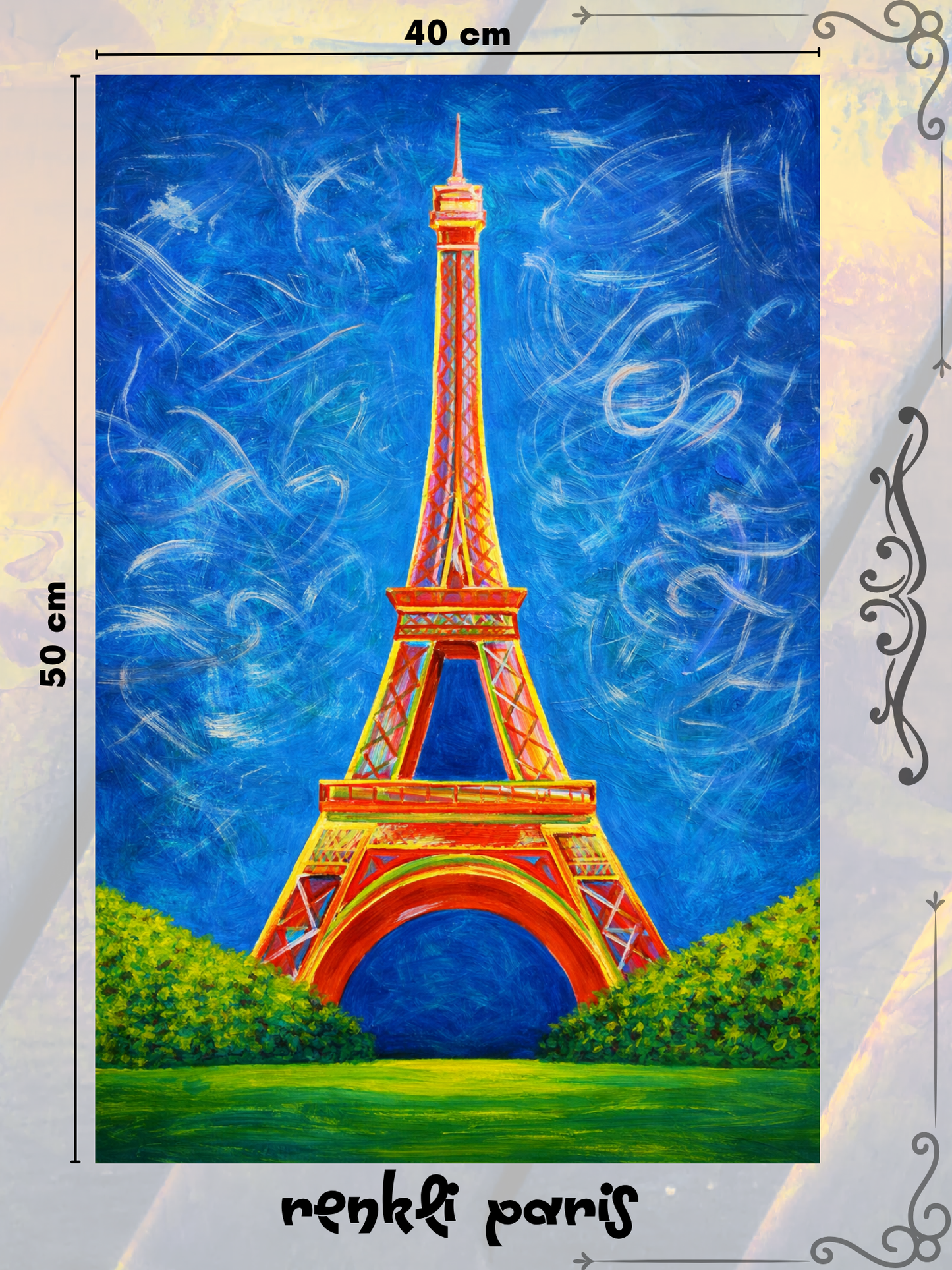 Renkli Paris 40x50 cm