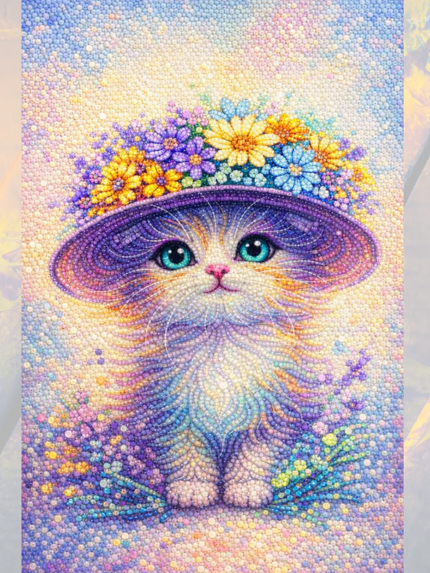 Şapkalı Kedi 50x65 cm