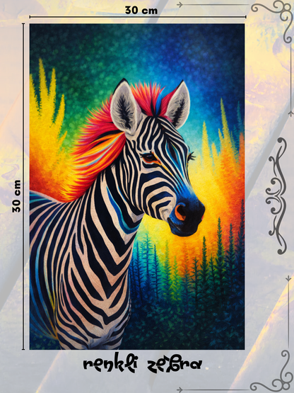 Renkli Zebra 30x30 cm