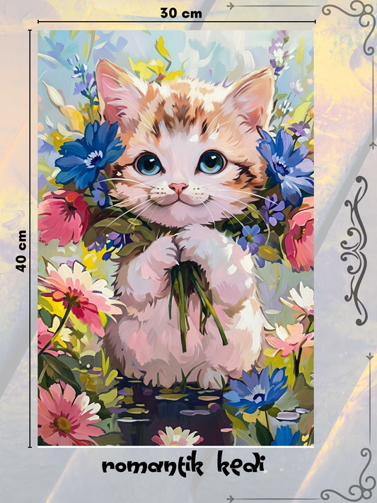 Romantik Kedi 30x40 cm