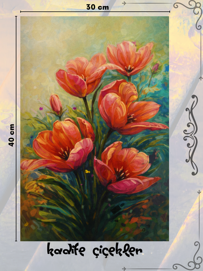 Kadife Çiçekler 30x40 cm