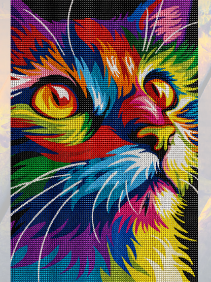 Renkli Kedi 40x50 cm
