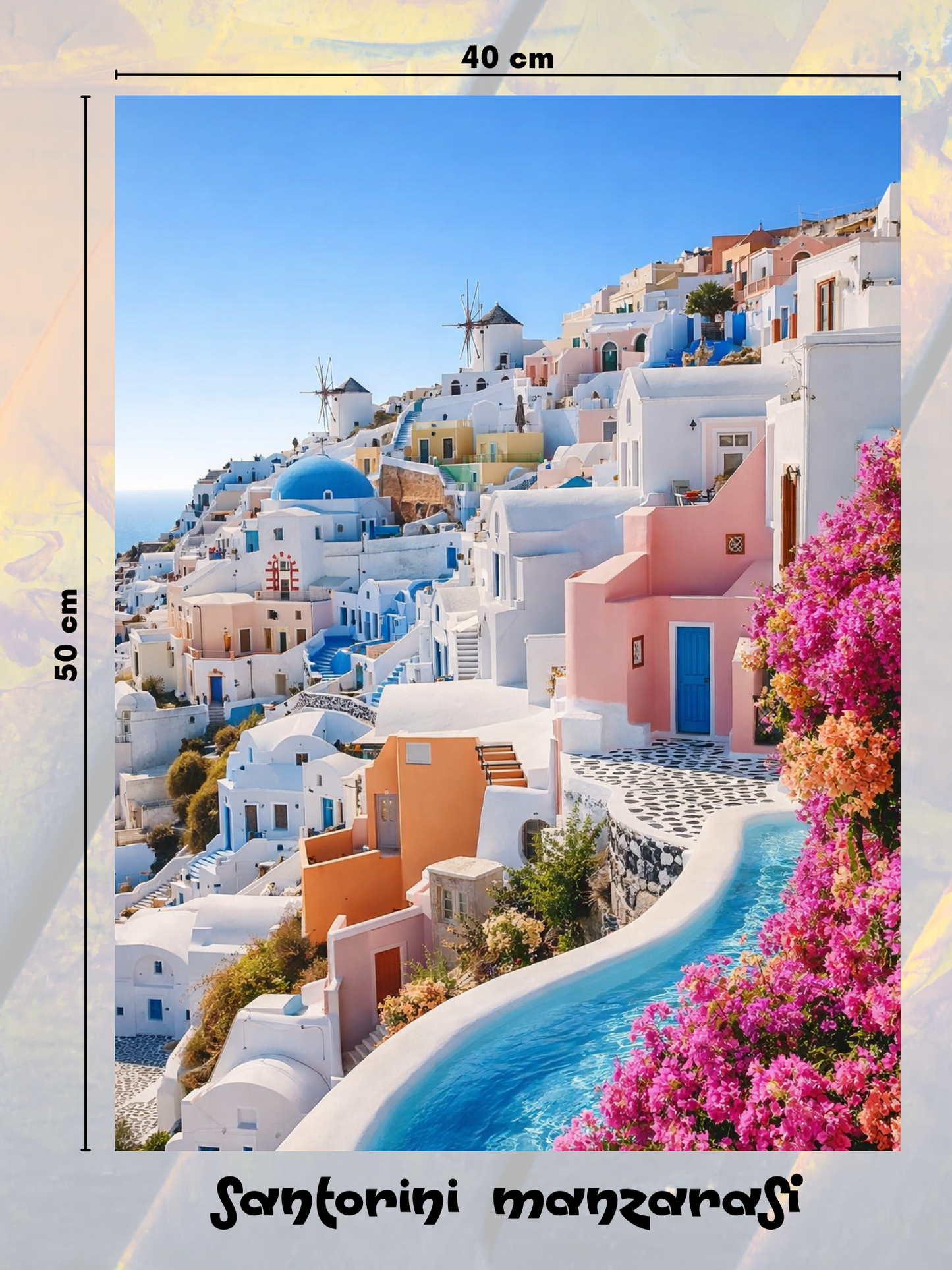 Santorini Manzarası 40x50 cm