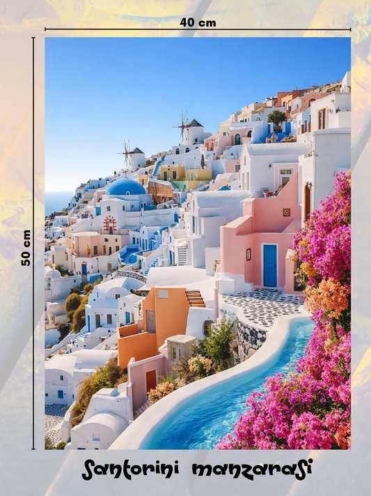 Santorini Manzarası 40x50 cm