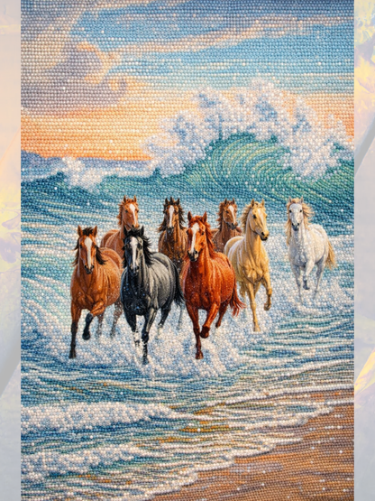 Atlar ve Dalgalar  50x65 cm