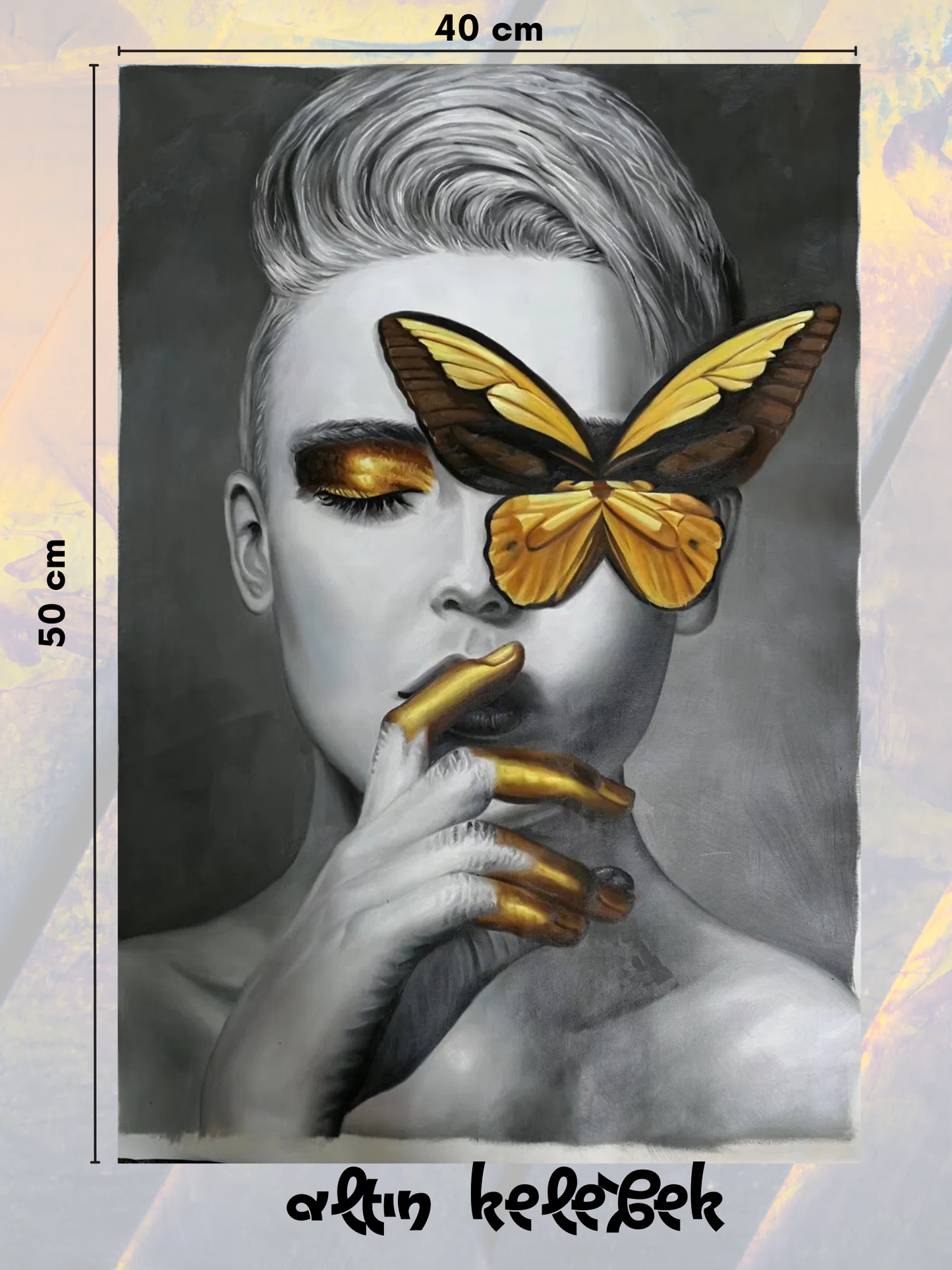 Altın Kelebek 40x50 cm