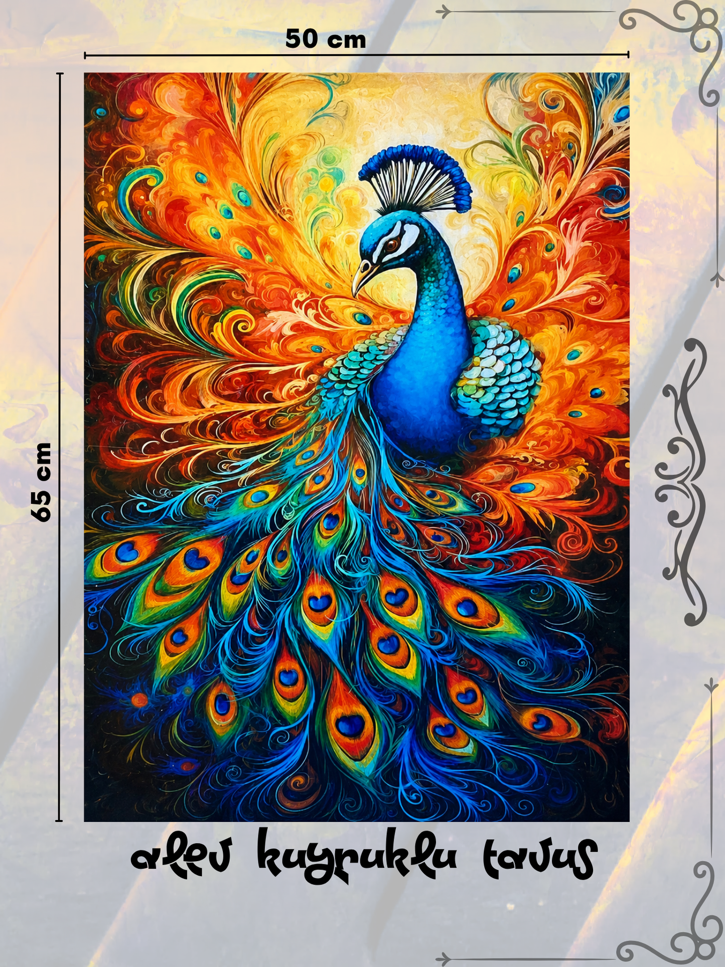 Alev Kuyruklu Tavus 50x65 cm
