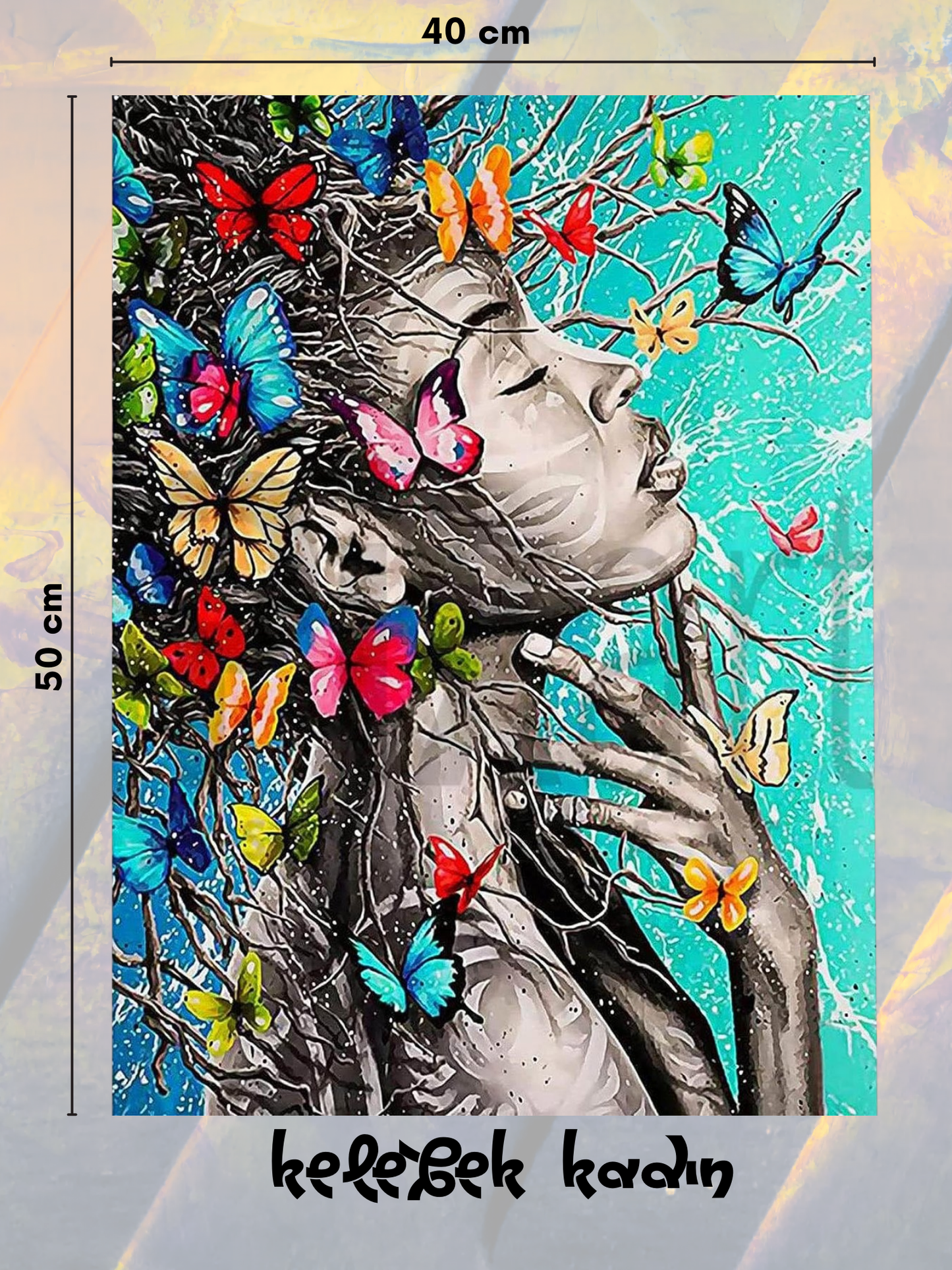 Kelebek Kadın 40x50 cm