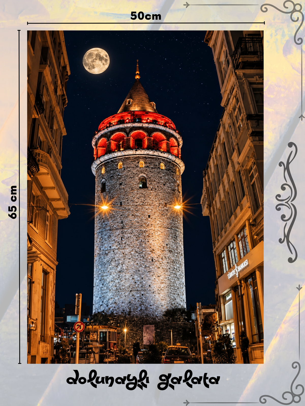Dolunaylı Galata 50x65 cm