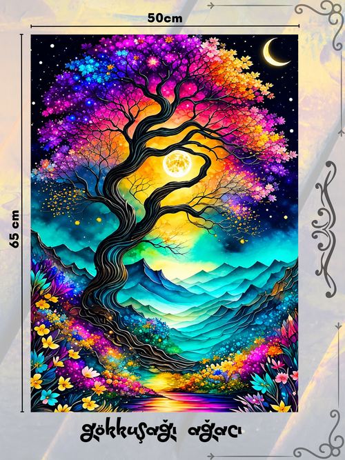 Gökkuşağı Ağacı 50x65 cm