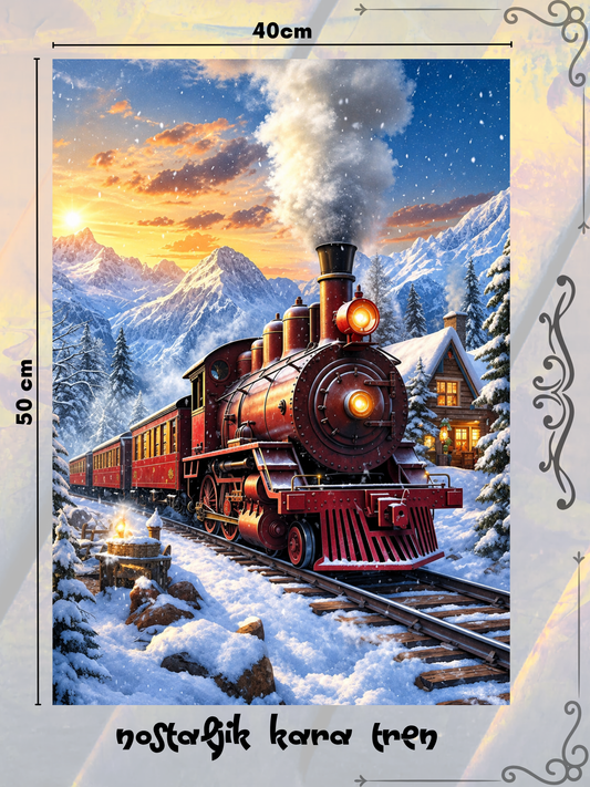 Nostaljik Kara Tren 40x50 cm
