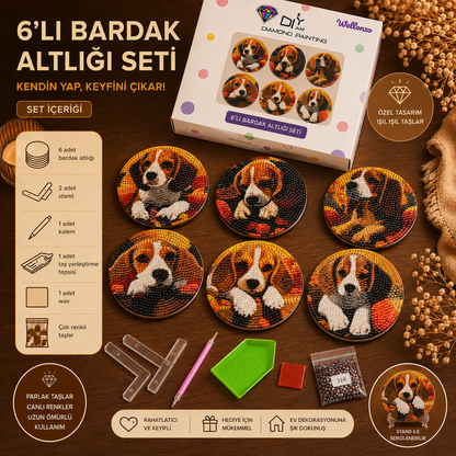 Tüylü Dost Bardak Altlığı Seti