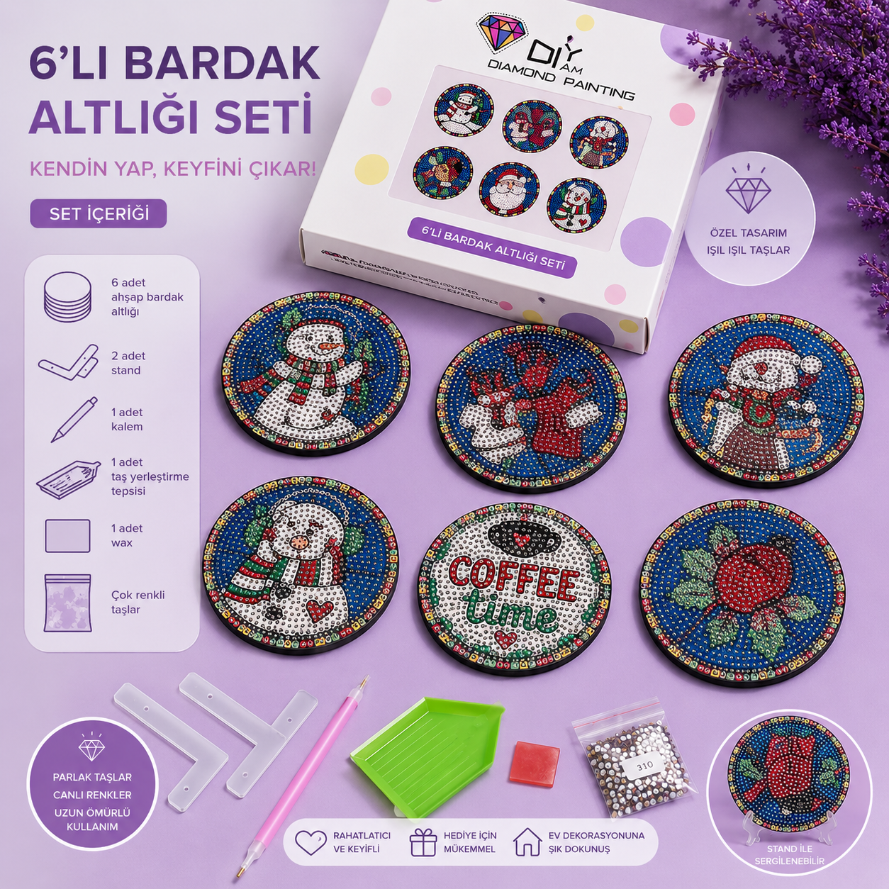 Noel Bardak Altlığı Seti