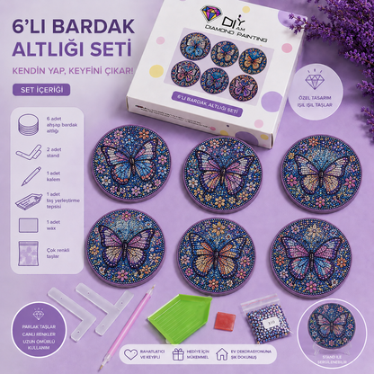 Kanat Çırpışı Bardak Altlığı Seti