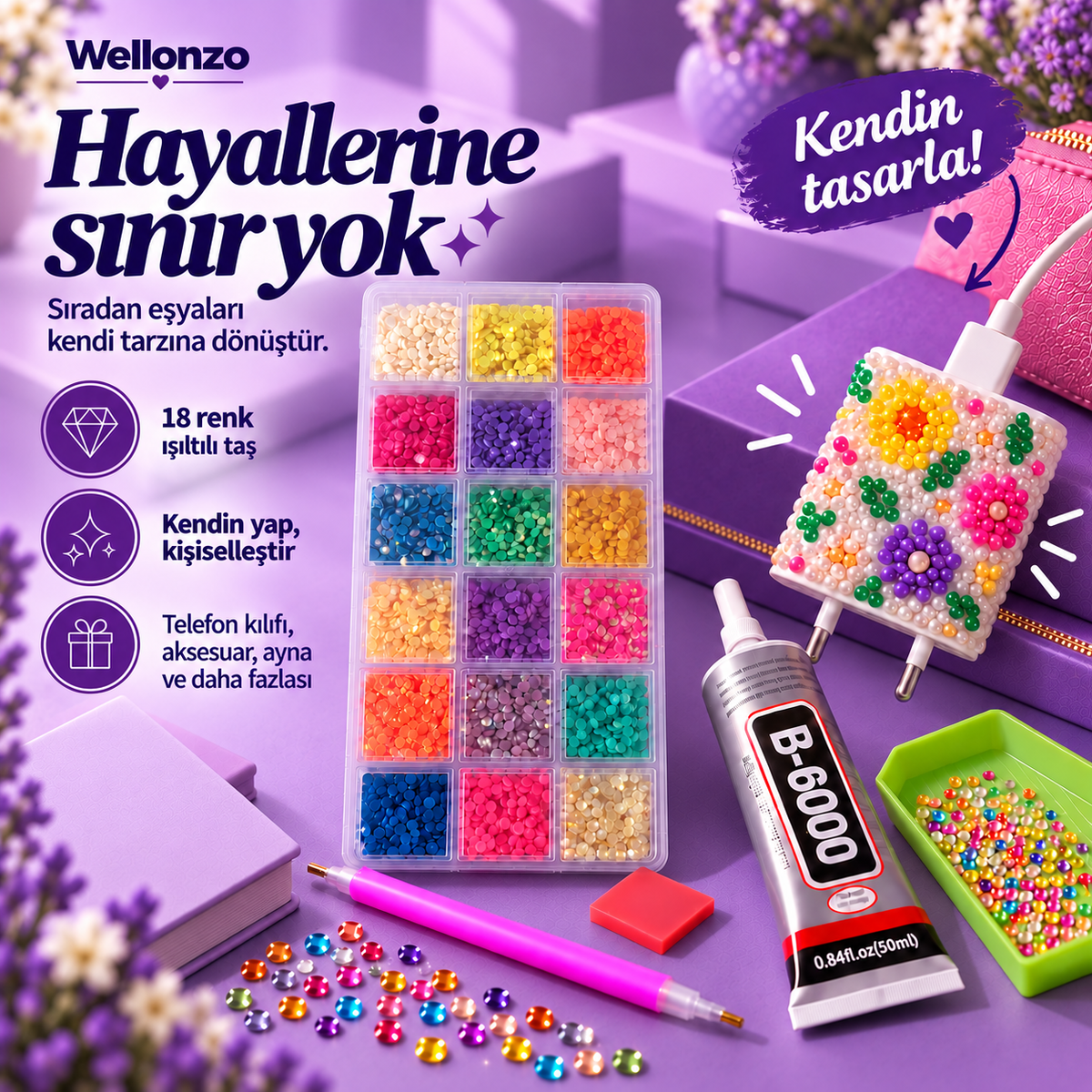 18 Renk Bedazzling Kit