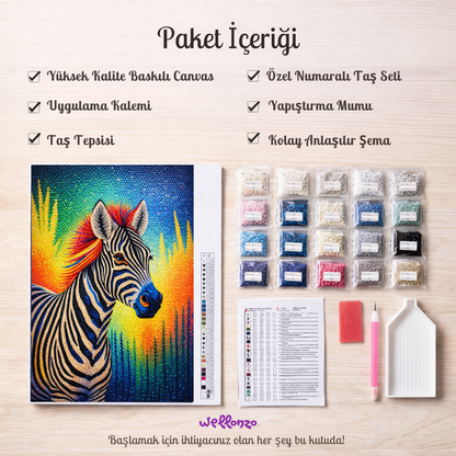 Renkli Zebra 30x30 cm
