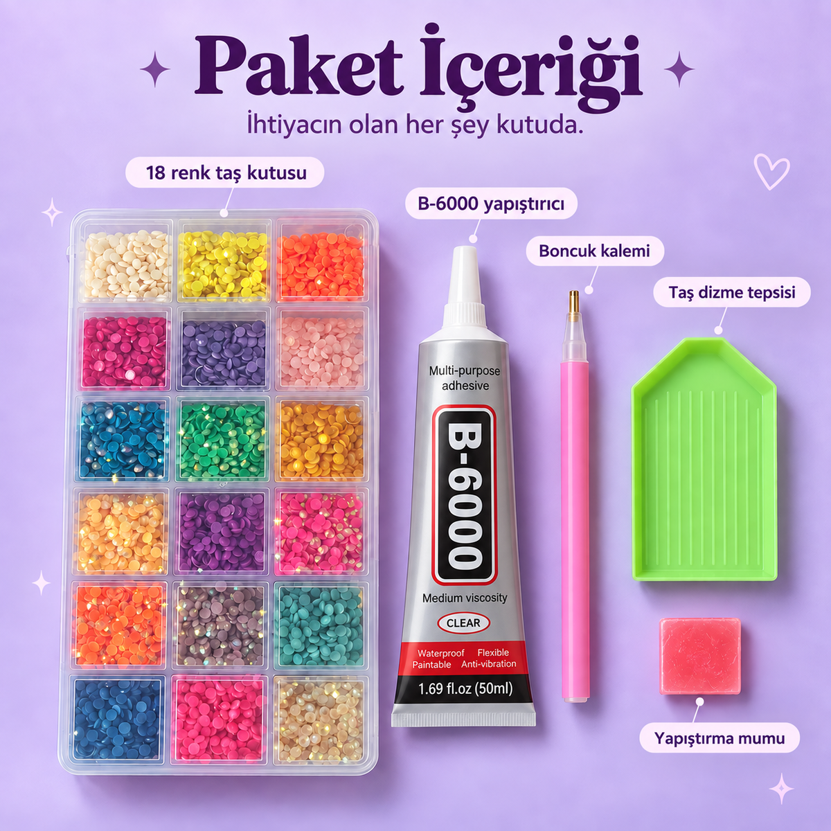 18 Renk Bedazzling Kit