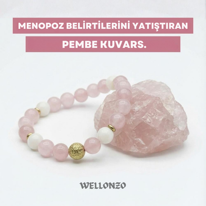 Gül Kuvars Kadın Bilekliği