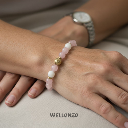 Gül Kuvars Kadın Bilekliği